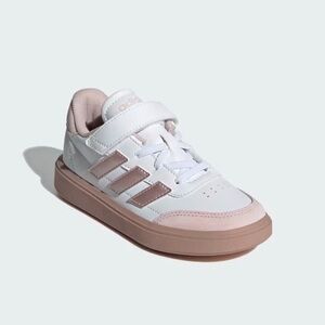 Adidas Kids' White and Light Pink Sneakers